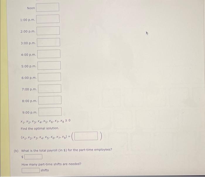 l=1=11:00am.,l=2= Noon, etc). Mins.t.11:00a.m. Noon 1:00 p.m. 2:00 p.m. 3:00 p.m. 4:00