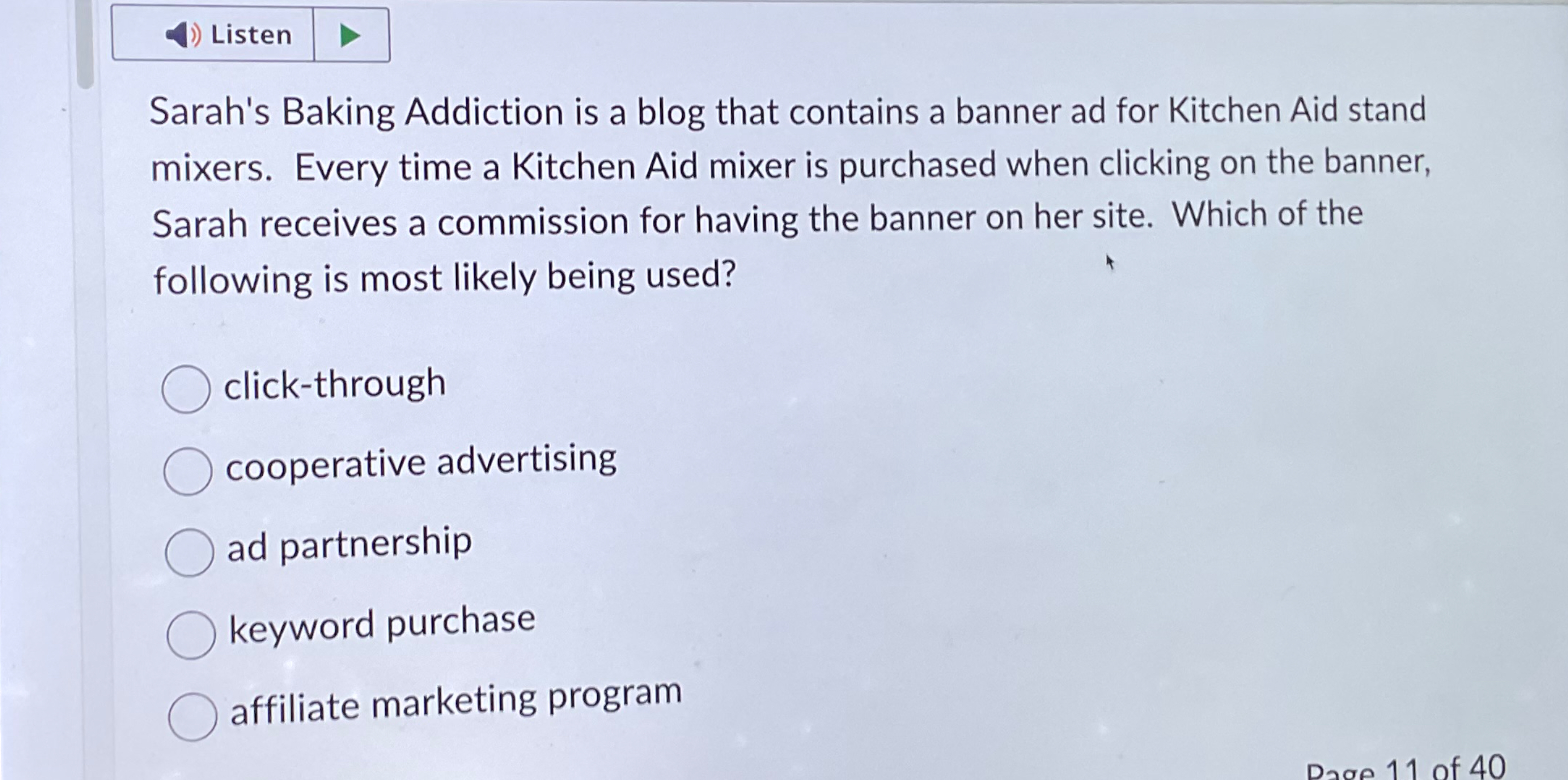  Question 9(1.5 points) Jon has his own business and would like