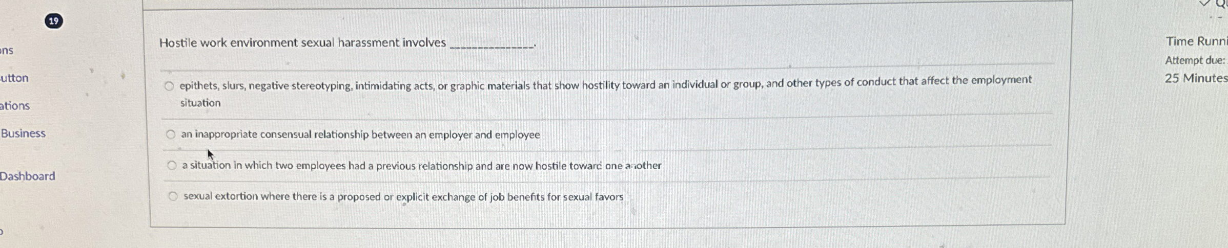  Hostile work environment sexual harassment involves q, epithets, slurs, negative stereotyping,