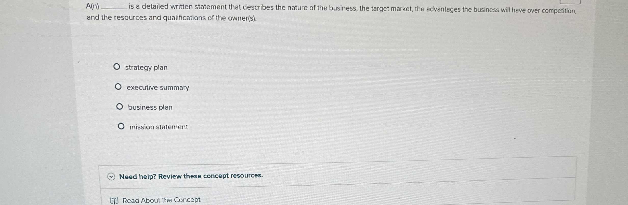  A(n) is a detailed written statement that describes the nature of