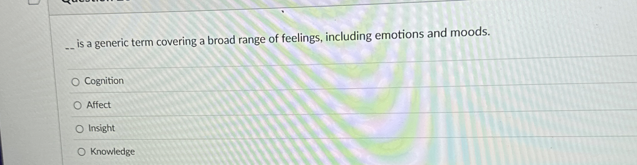  -_ is a generic term covering a broad range of feelings,