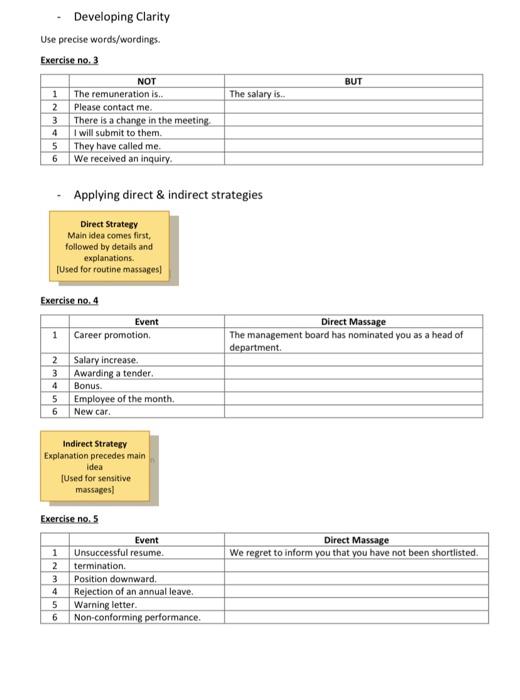 strategies Direct Strategy Main idea comes first, followed by details and explanations.