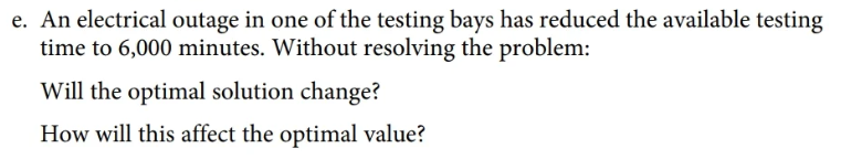 a textbox along with the original optimal solution and optimal value. Create