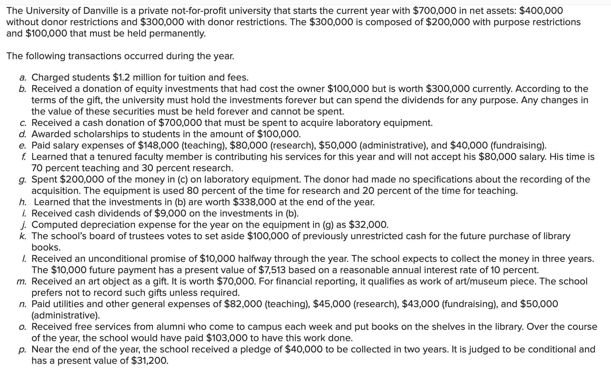 held and used to buy equipment, $40,000 is to be used for