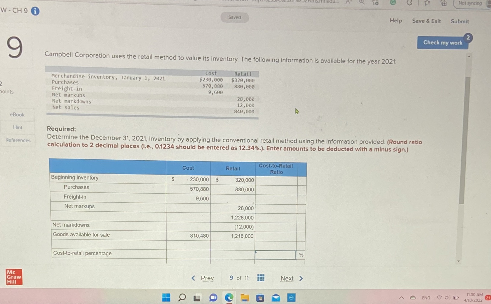 Not syncing W - CH 9 1 Saved Help Save &