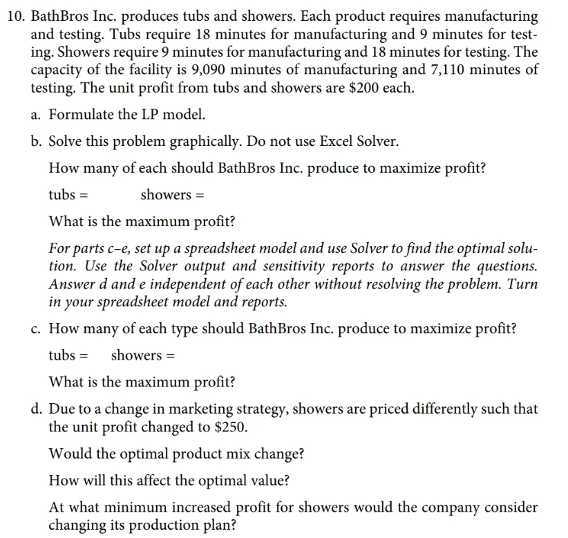 Answer all parts except (b). Be sure to include the formulation in