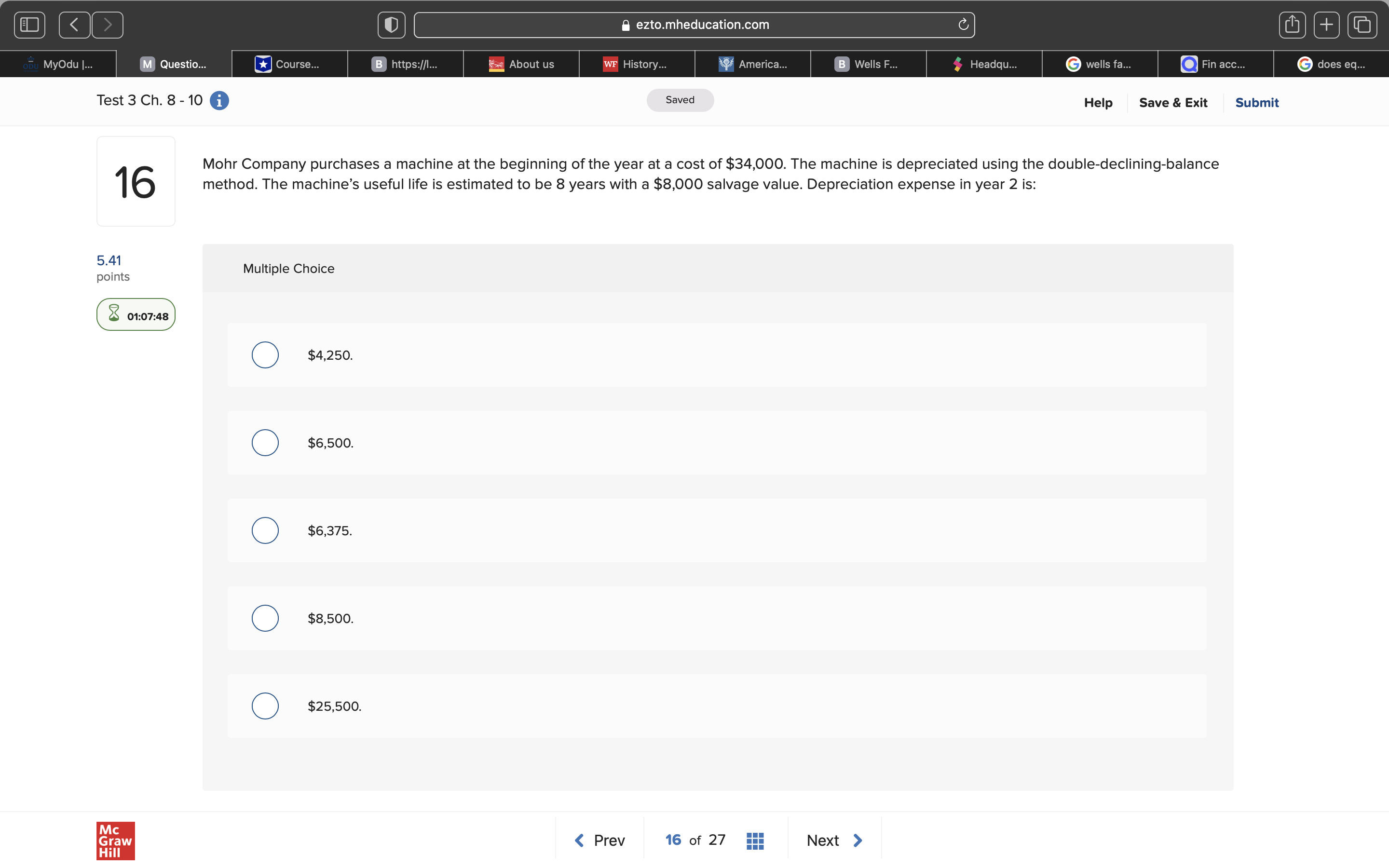 eztomheducationcom M Questm... E Test 3 Ch. 8 - 10 0