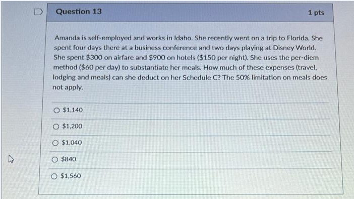 please answer correctly with all working D Question 13 1 pts Amanda