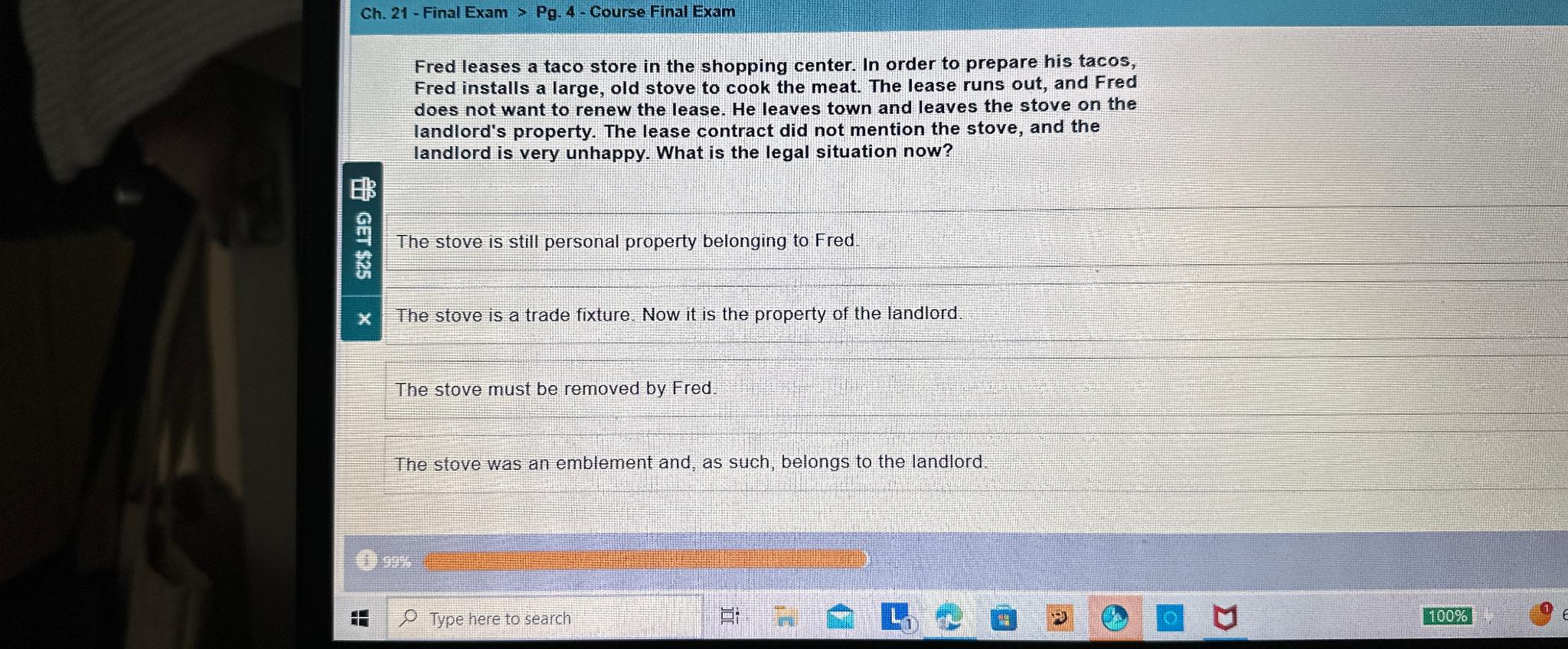  Ch.21- Final Exam > Pg.4-Course Final Exam Fred leases a taco