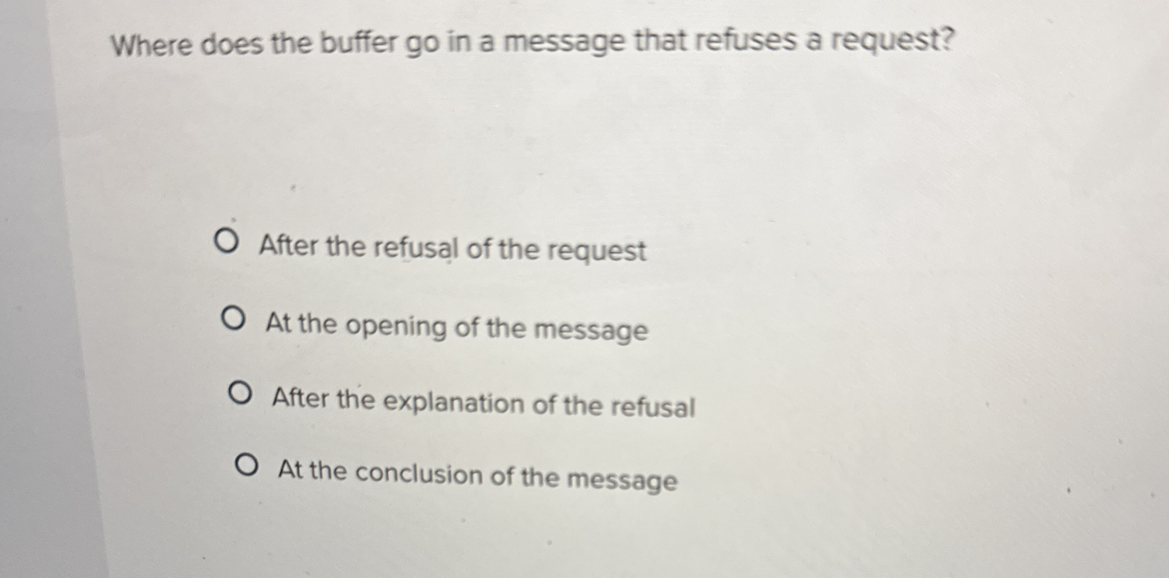  Where does the buffer go in a message that refuses a