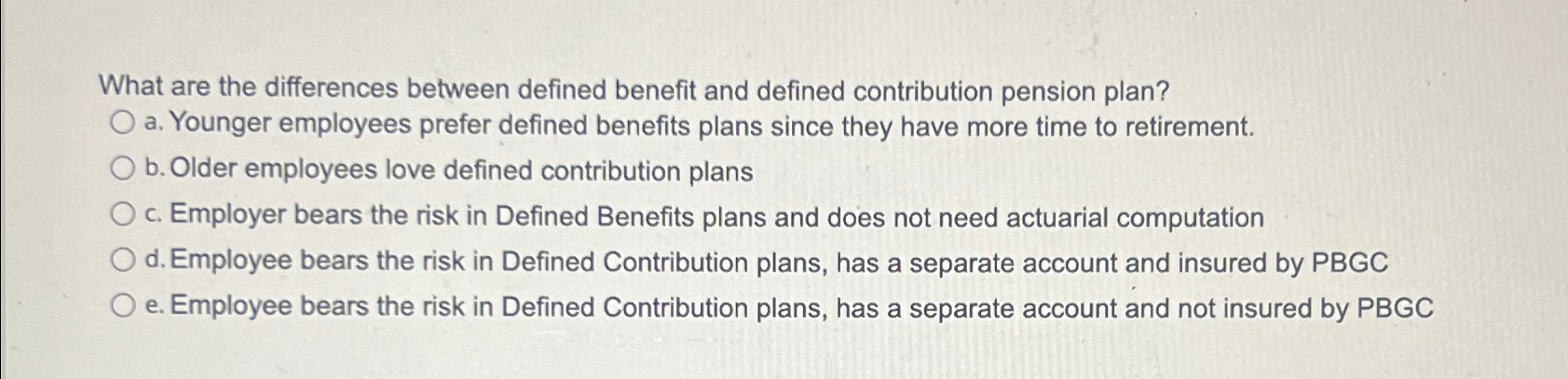  What are the differences between defined benefit and defined contribution pension