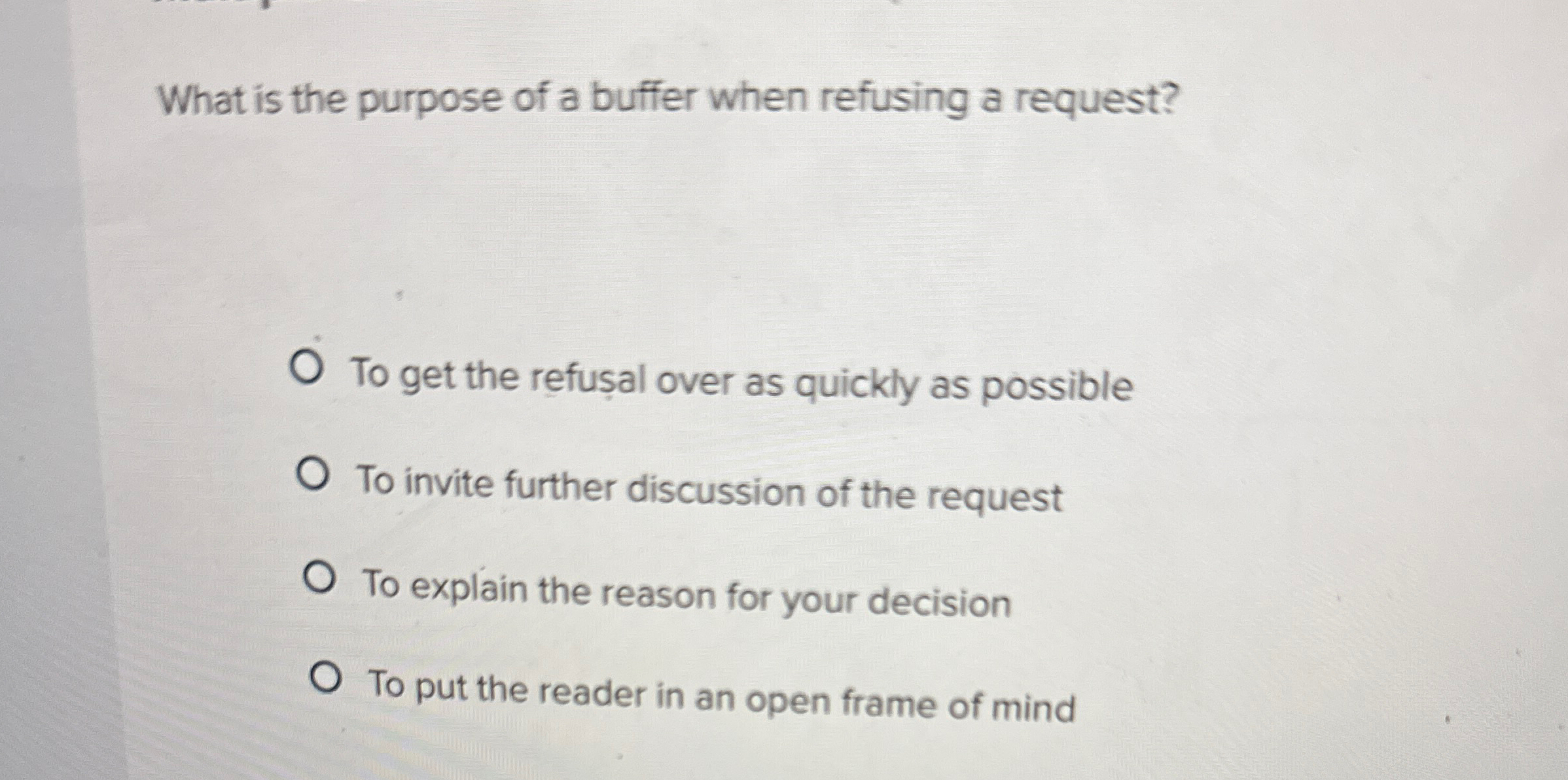  What is the purpose of a buffer when refusing a request?