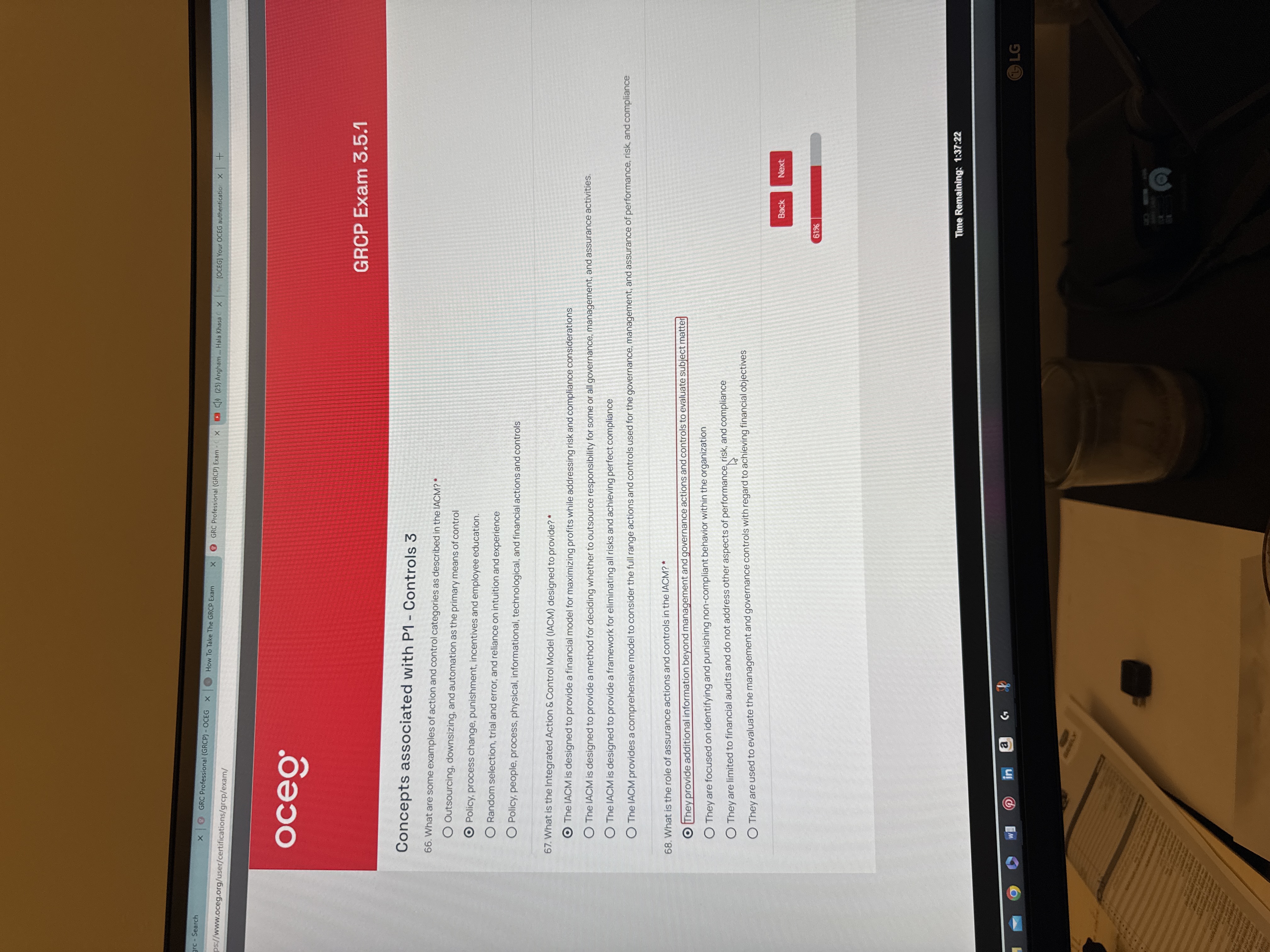  Concepts associated with P1- Controls 3 What are some examples of