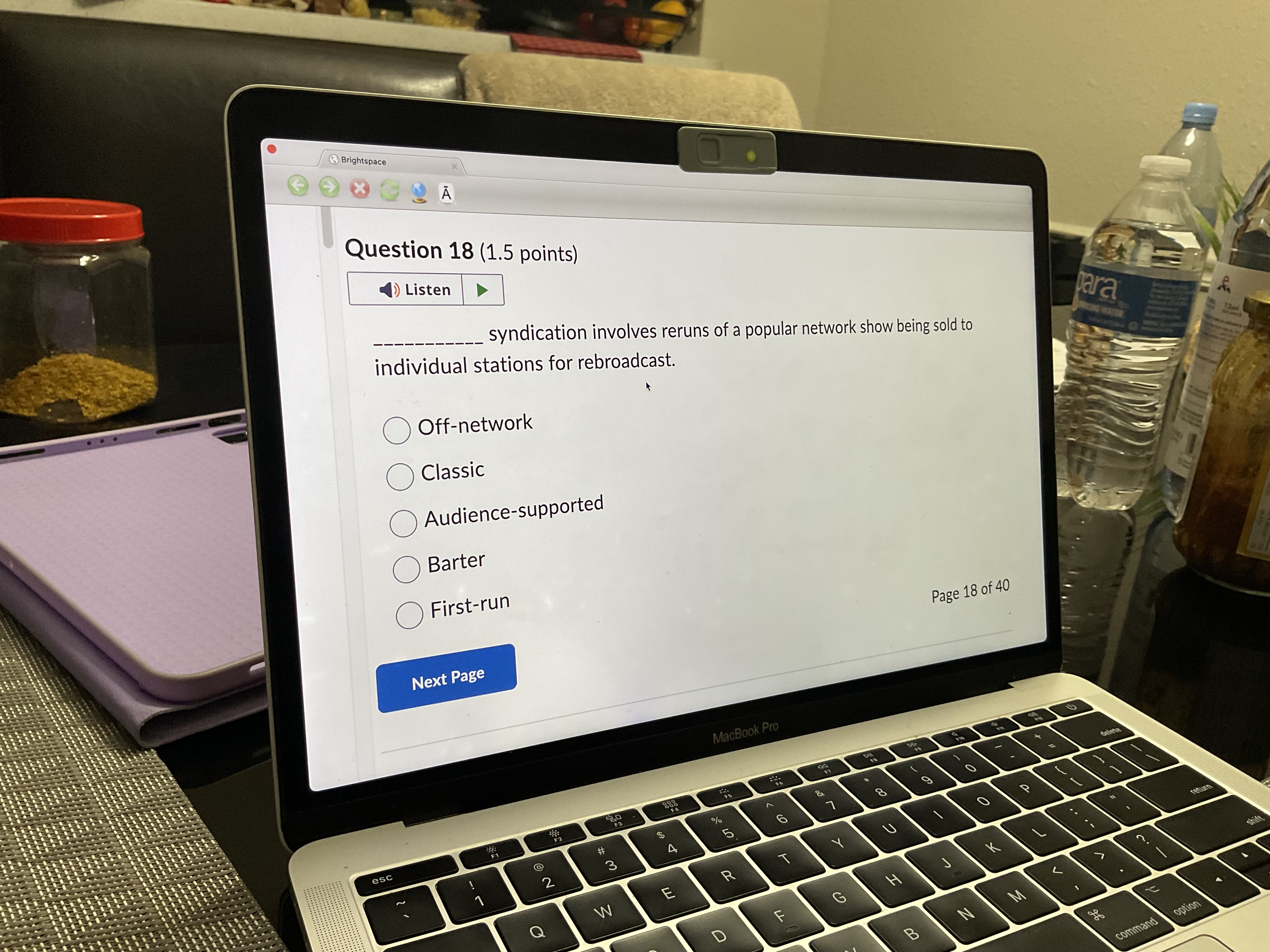  Question 18(1.5 points) syndication involves reruns of a popular network show