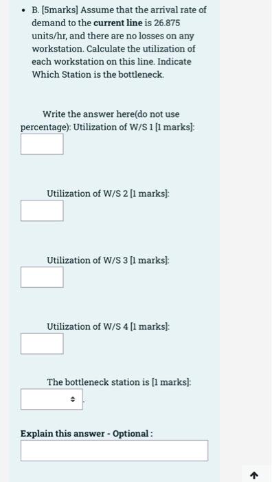 2 [1 marks]: Utilization of W/S 3 [1 marks]: Utilization of W/S