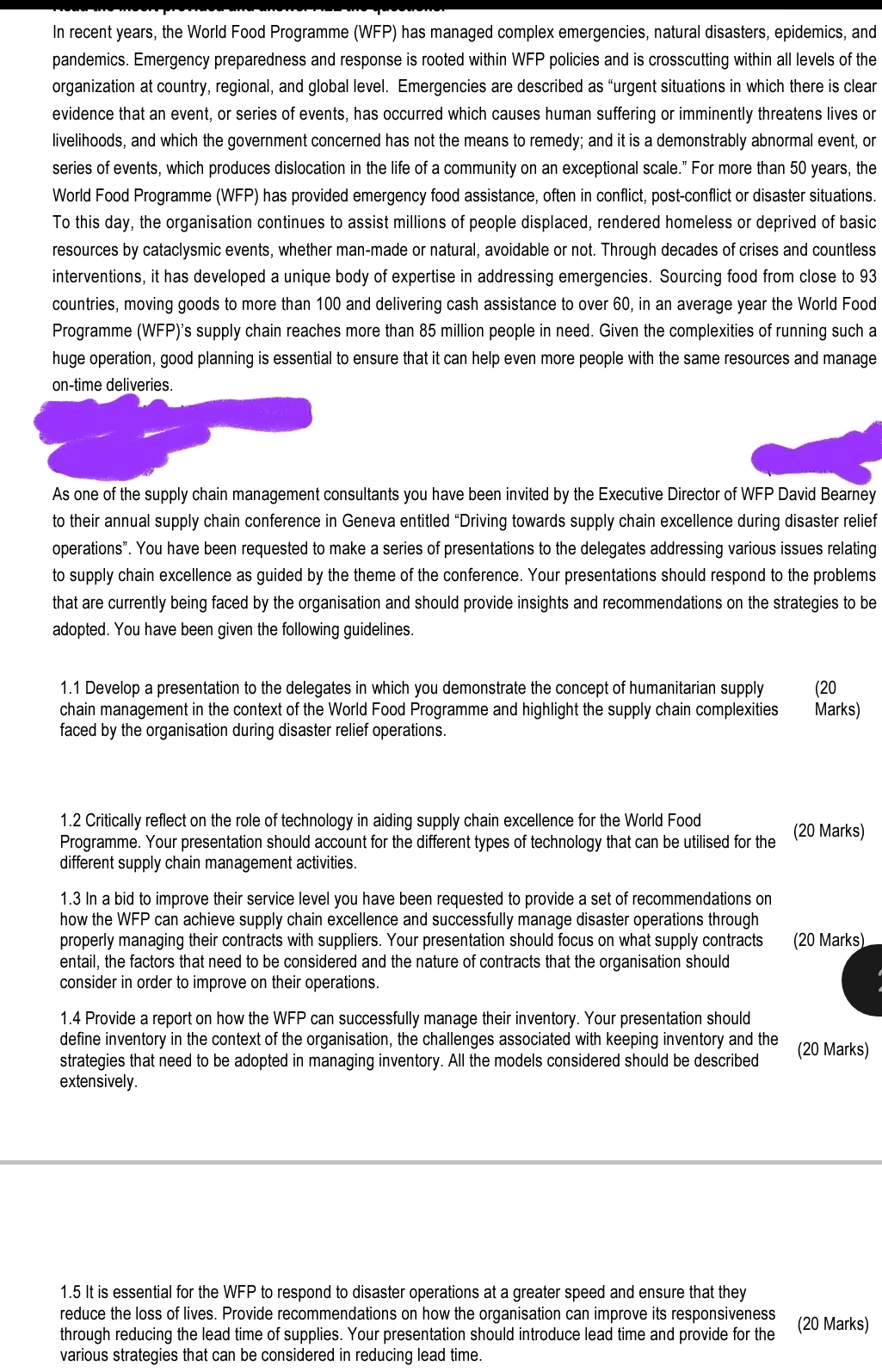  In recent years, the World Food Programme (WFP) has managed complex