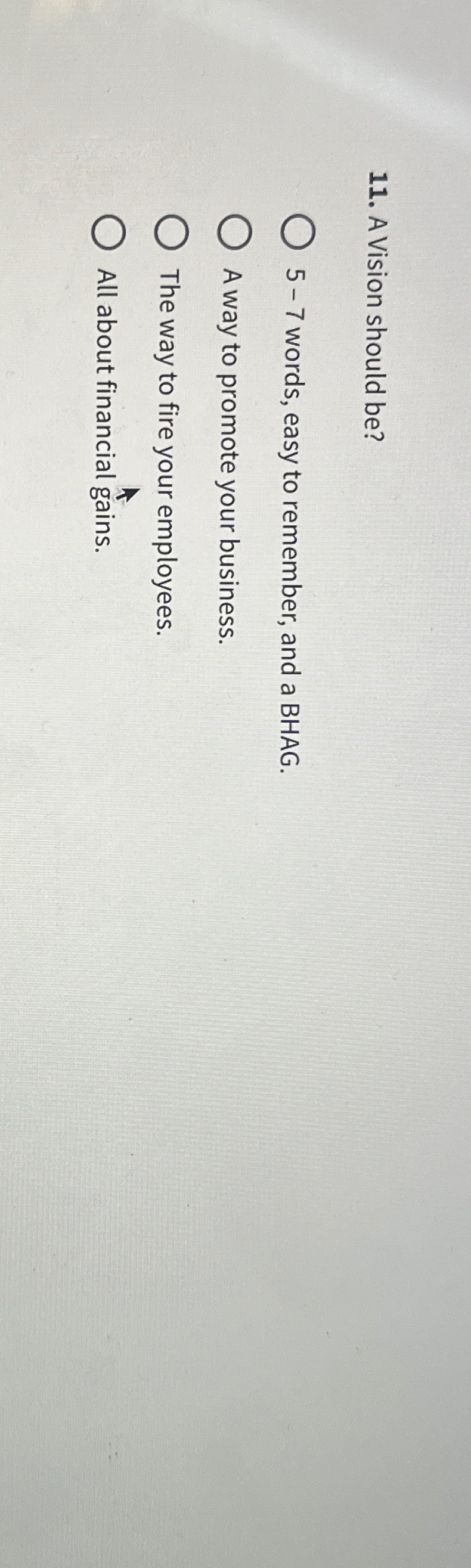  A Vision should be? 5-7 words, easy to remember, and a