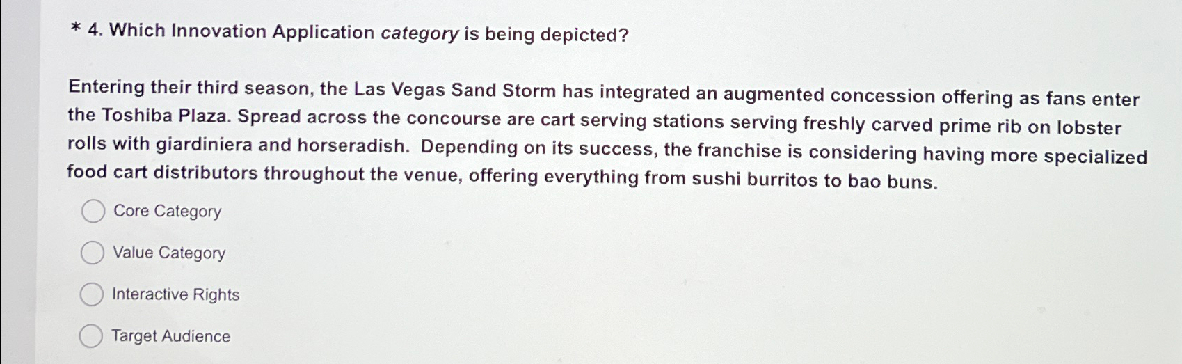  Which Innovation Application category is being depicted? Entering their third season,