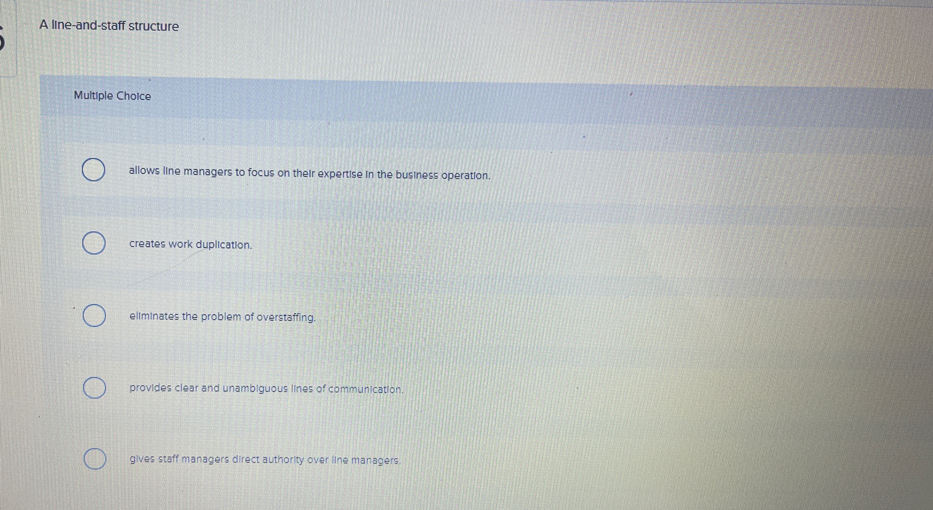  A line and staff structure 