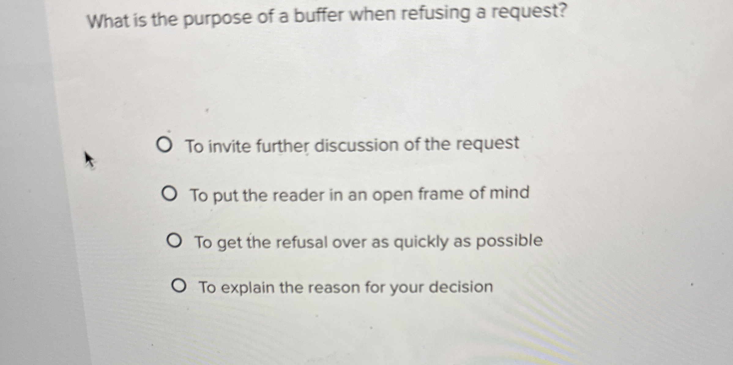  What is the purpose of a buffer when refusing a request?