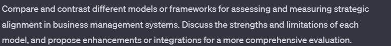 Compare and contrast different models or frameworks for assessing and measuring