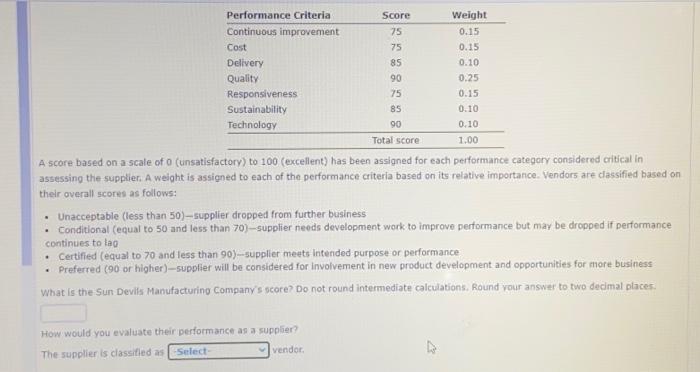  W Performance Criteria Continuous improvement . Cost Delivery Quality . Responsiveness