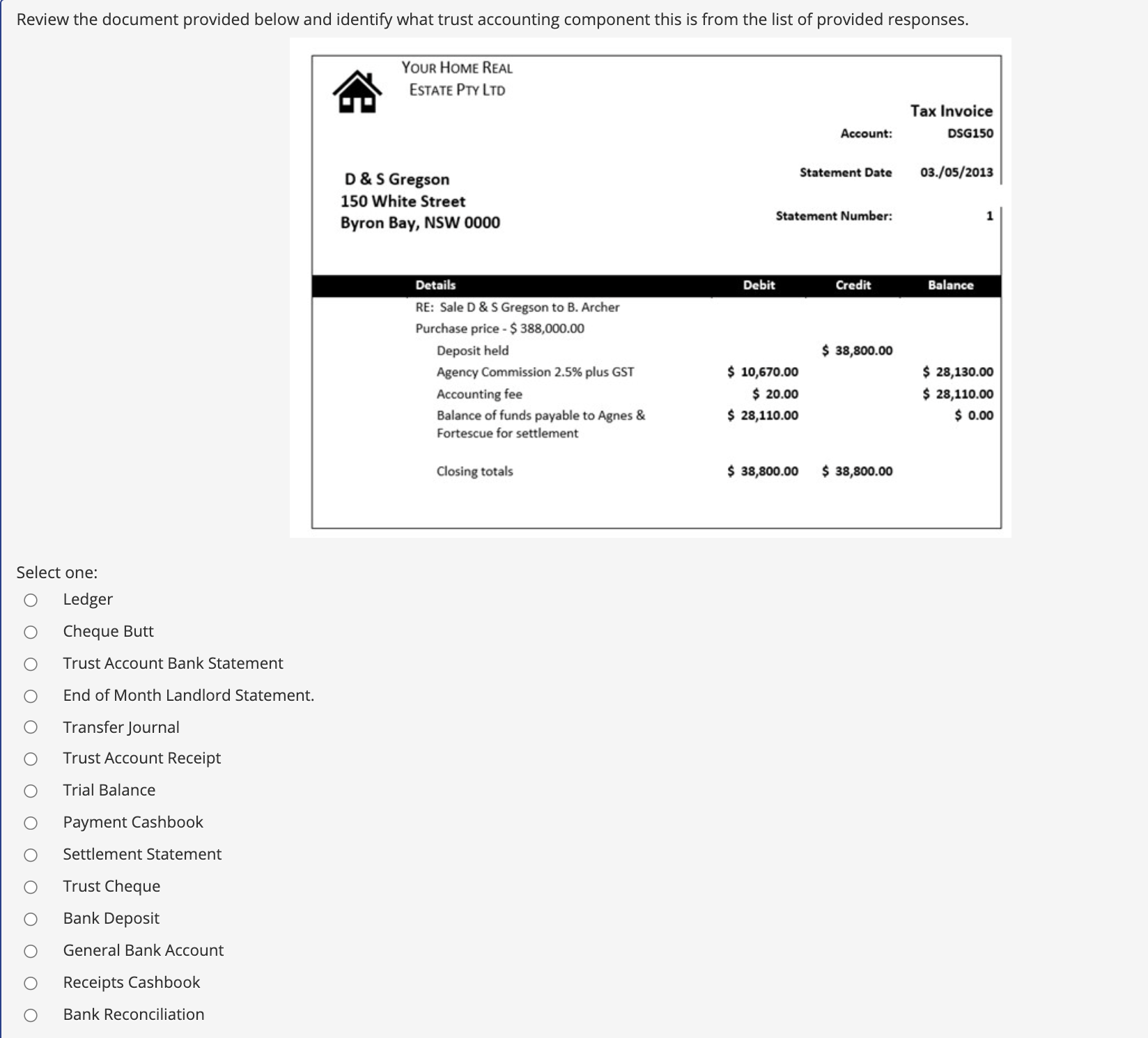This Q please Review the document provided below and identify what trust
