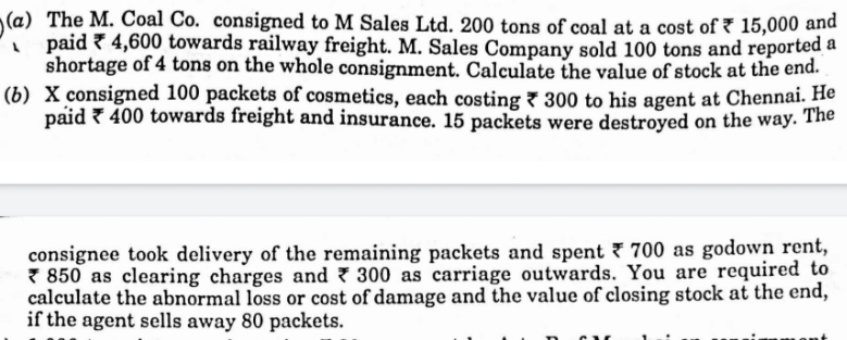 plz sir we have to solve for abnormal loss and value of