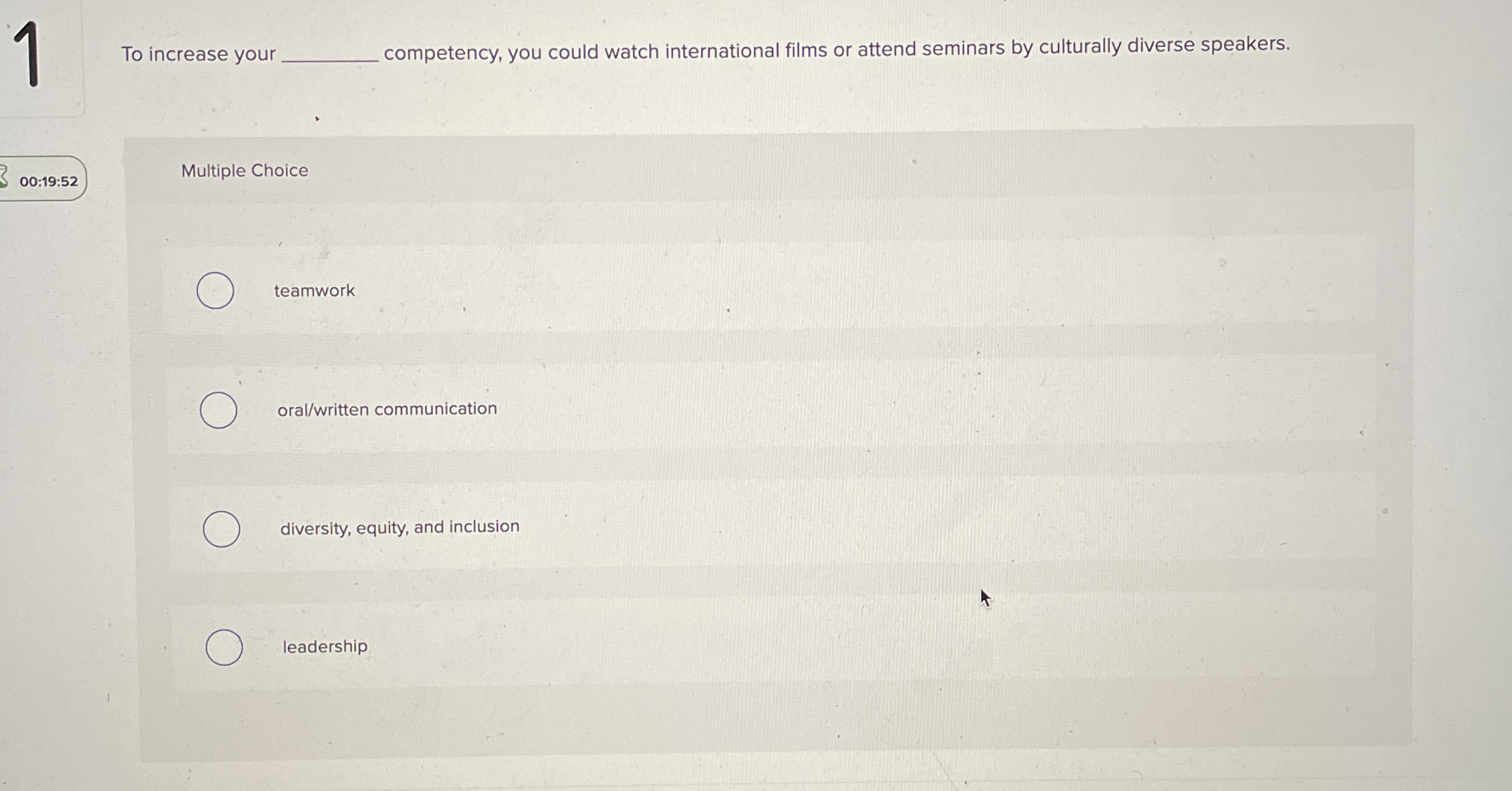  1 To increase your q, competency, you could watch international films
