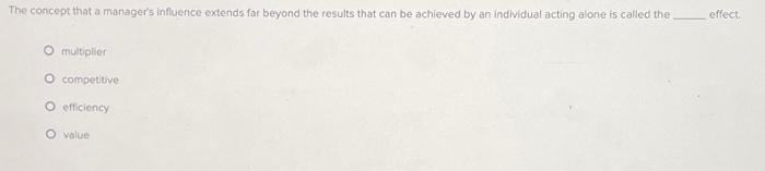  The concept that a manager's influence extends far beyond the results