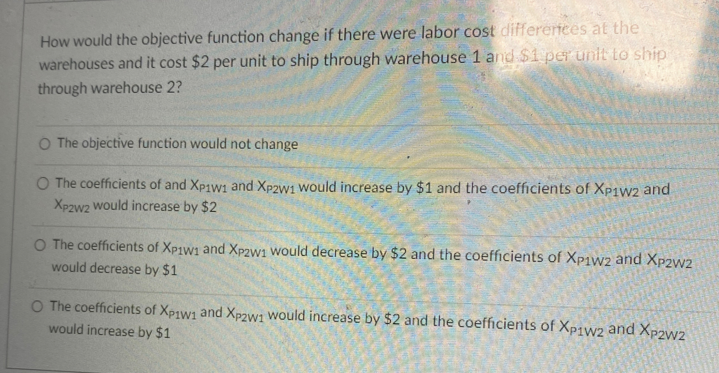  How would the objective function change if there were labor cost
