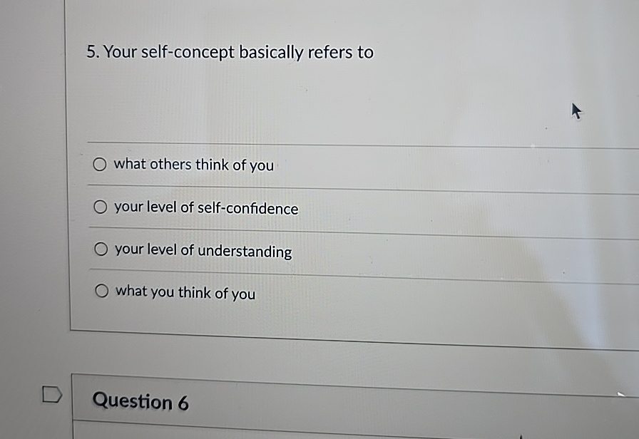  Your self-concept basically refers to what others think of you your