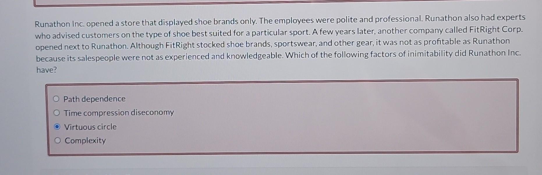  Please help Runathon Inc. opened a store that displayed shoe brands