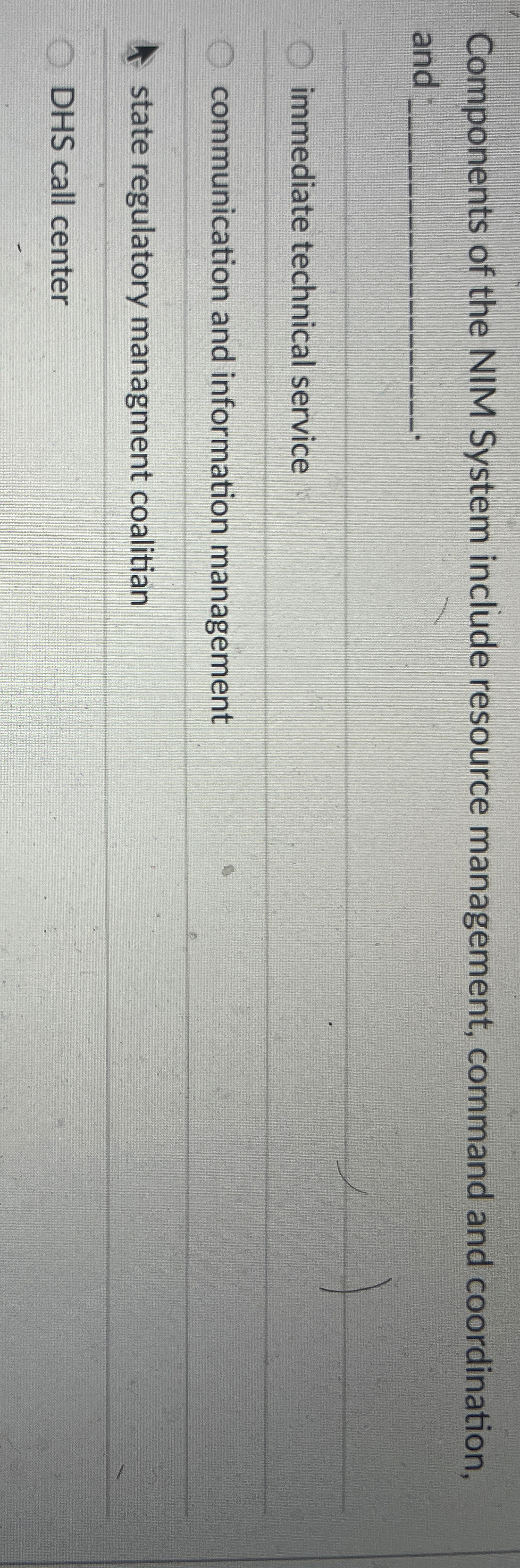  Components of the NIM System include resource management, command and coordination,