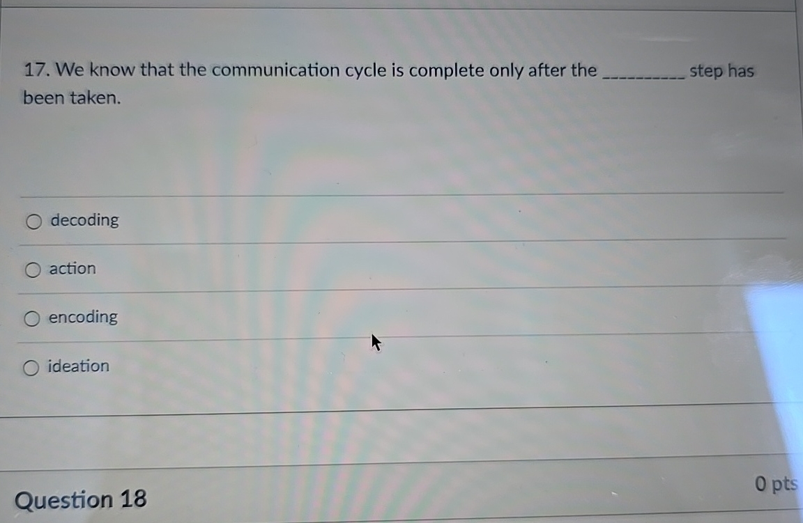  We know that the communication cycle is complete only after the