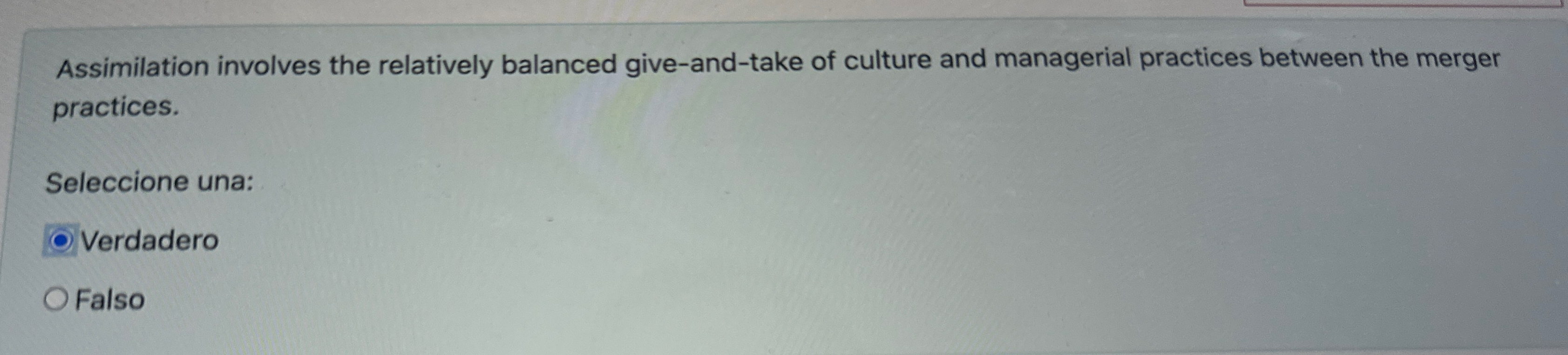  Assimilation involves the relatively balanced give-and-take of culture and managerial practices