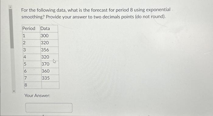  part 1 part 2 part 3 For the following data, what