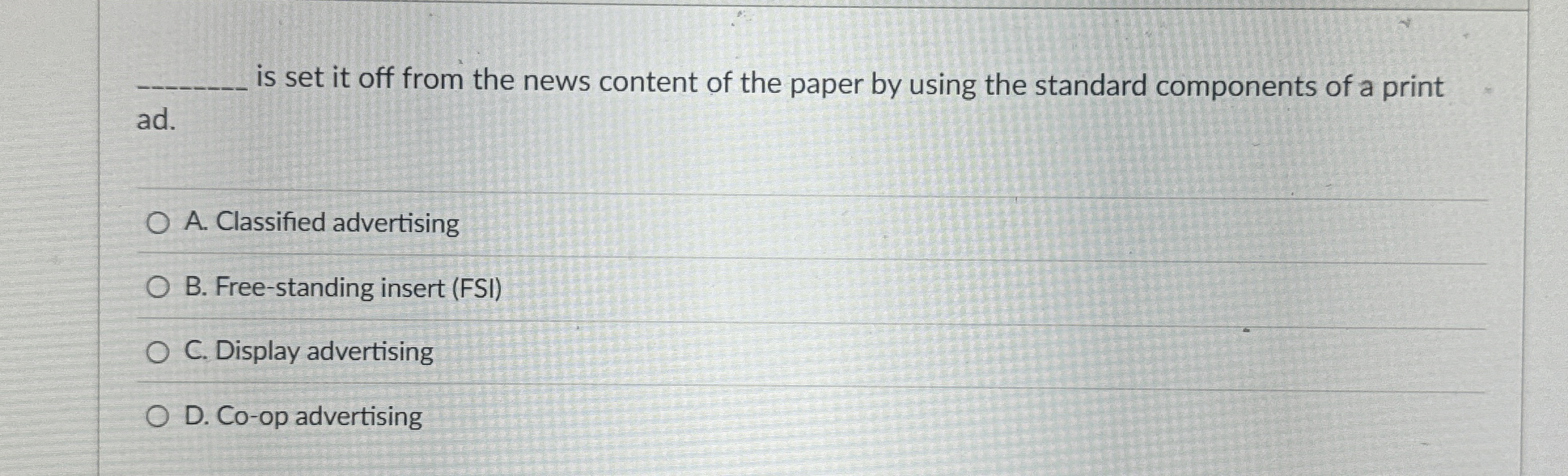 q, is set it off from the news content of the