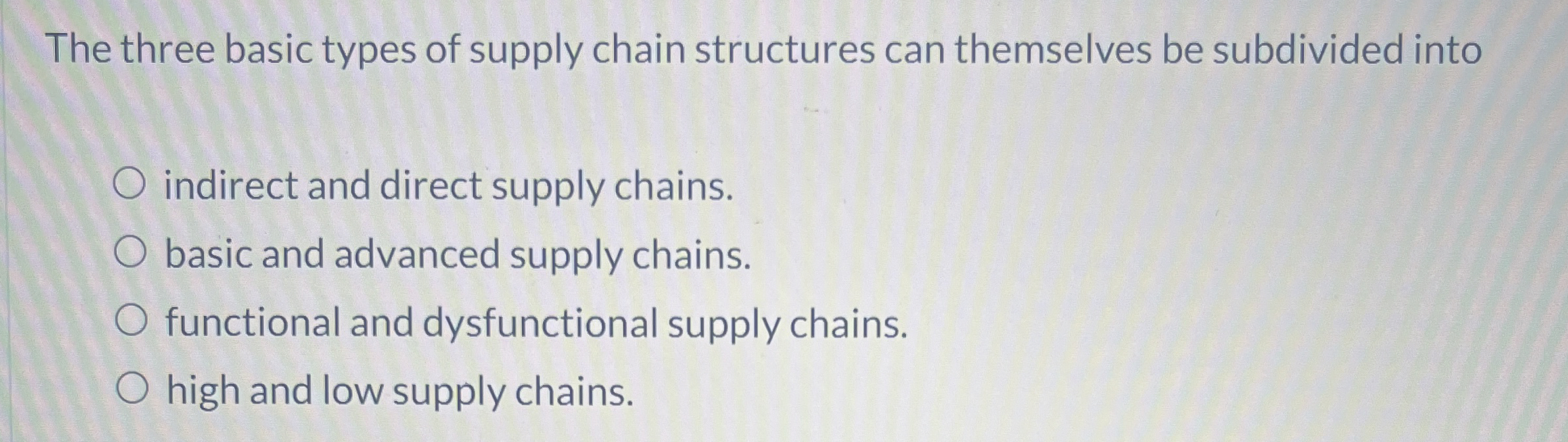  The three basic types of supply chain structures can themselves be