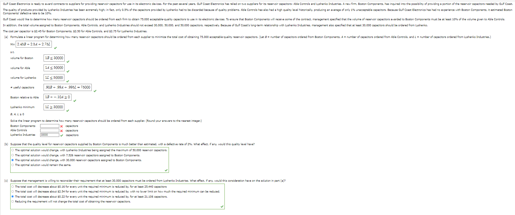  Components' defective rate to be 10%. The cost per capacitor is