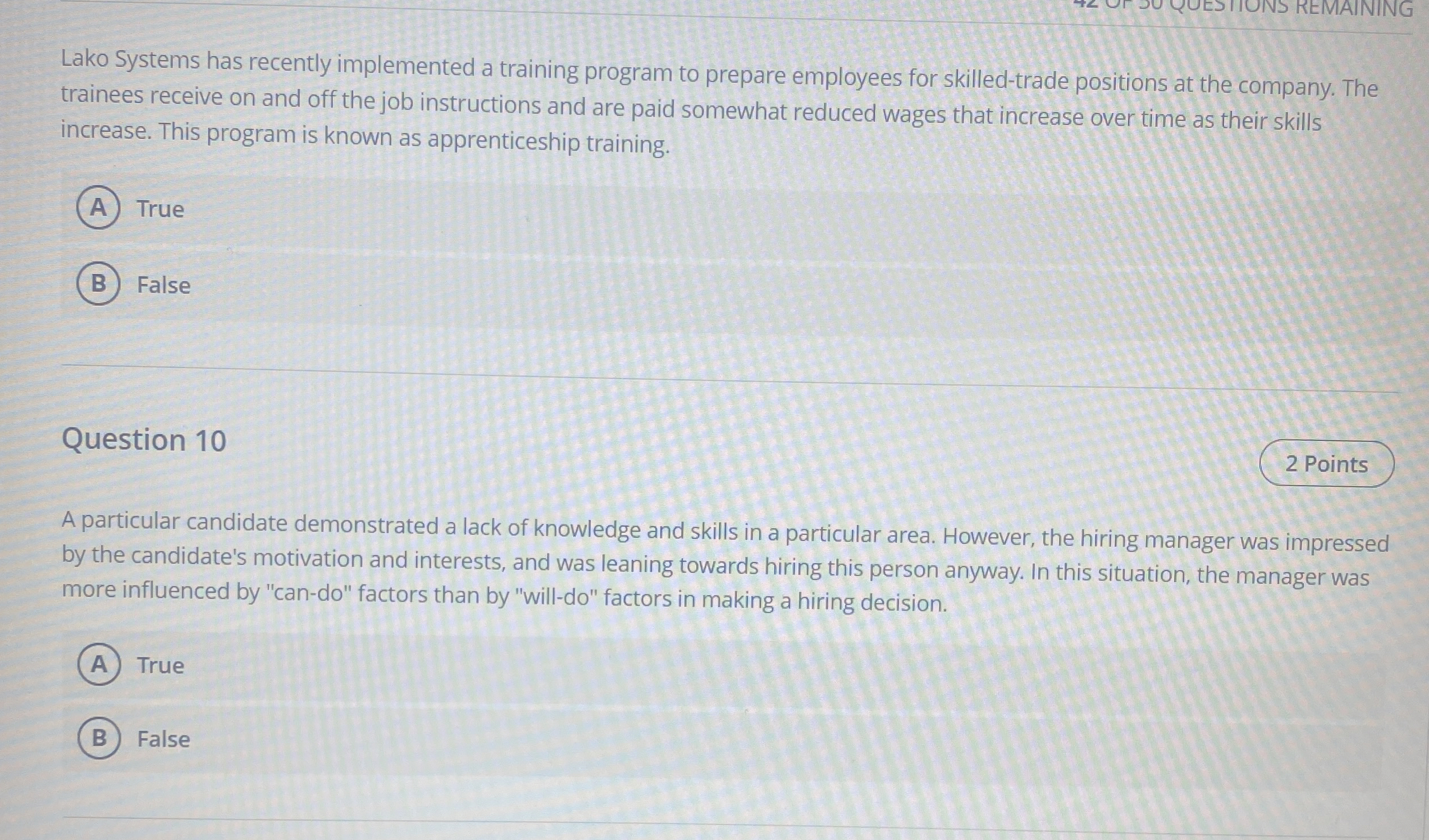  Lako Systems has recently implemented a training program to prepare employees