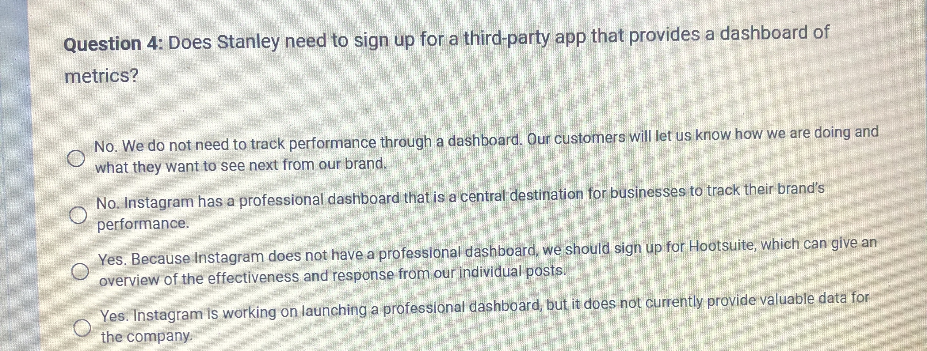  Question 4: Does Stanley need to sign up for a third-party