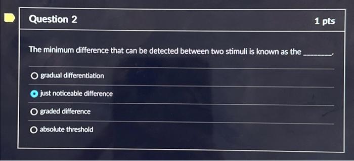  Question 2 The minimum difference that can be detected between two
