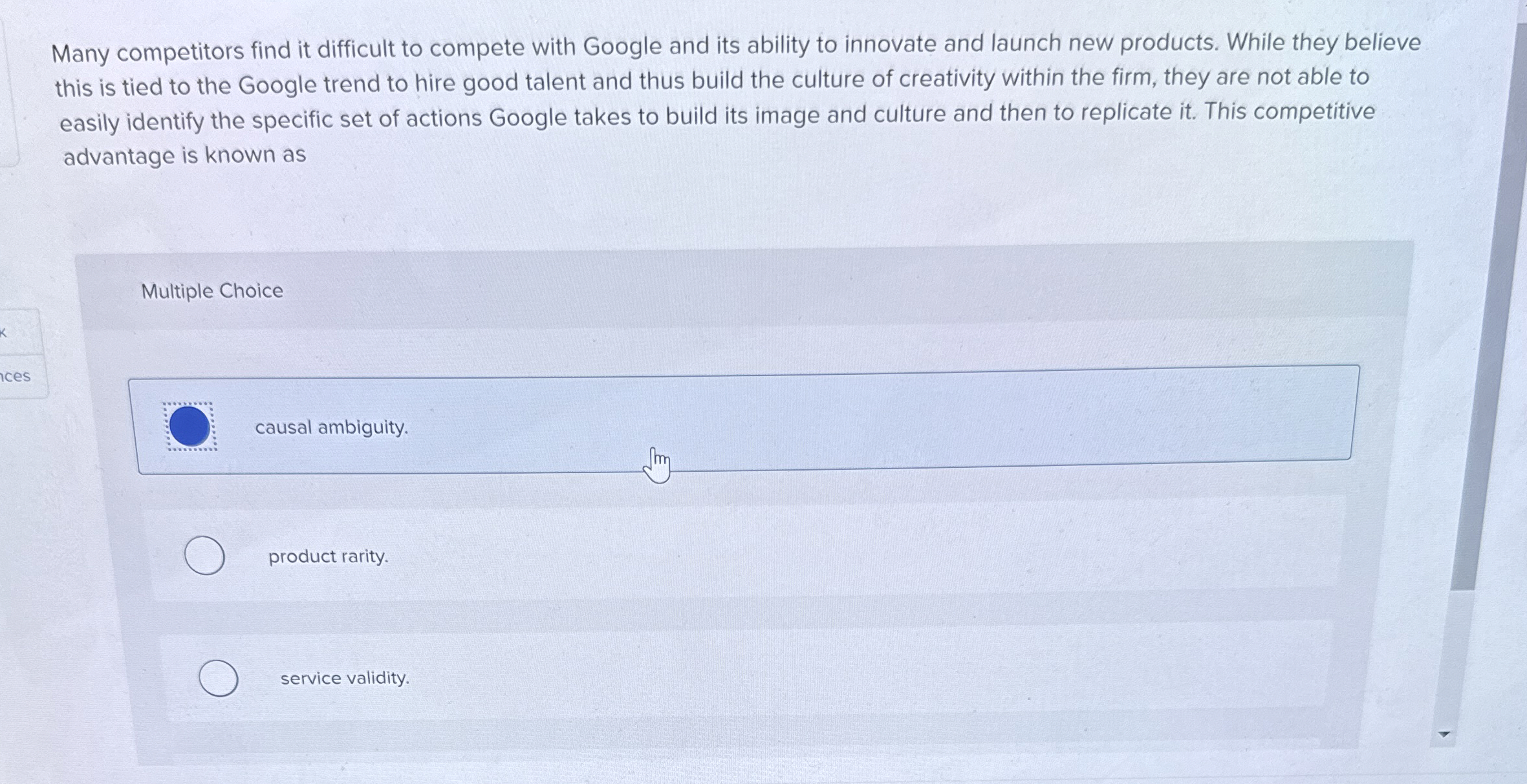  Many competitors find it difficult to compete with Google and its