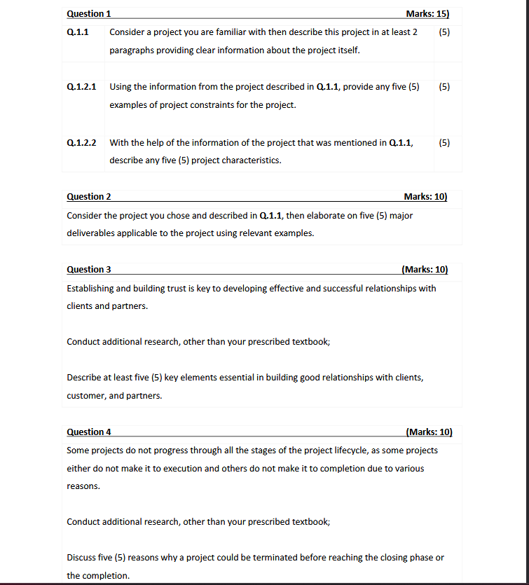  Question 3 (Marks: 10) Establishing and building trust is key to
