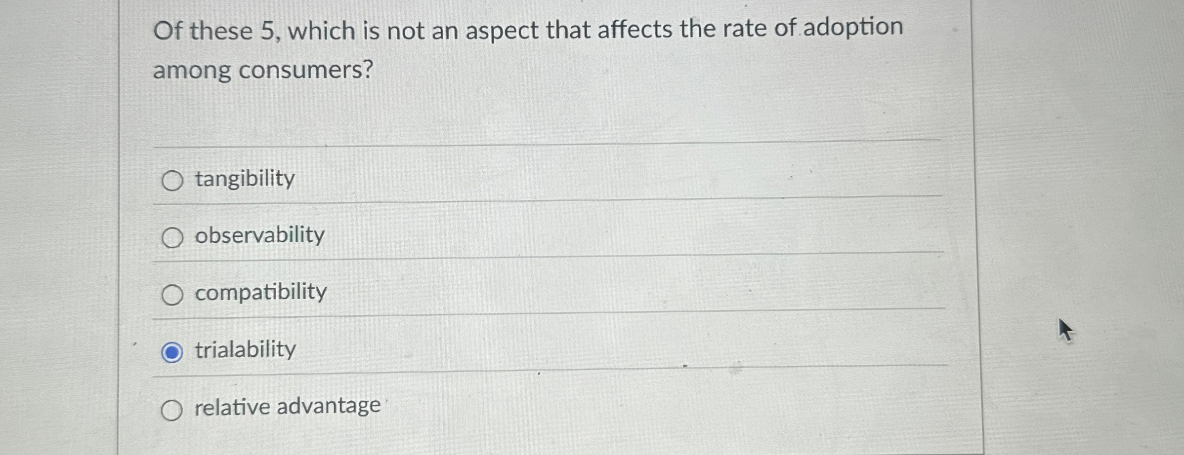  Of these 5, which is not an aspect that affects the