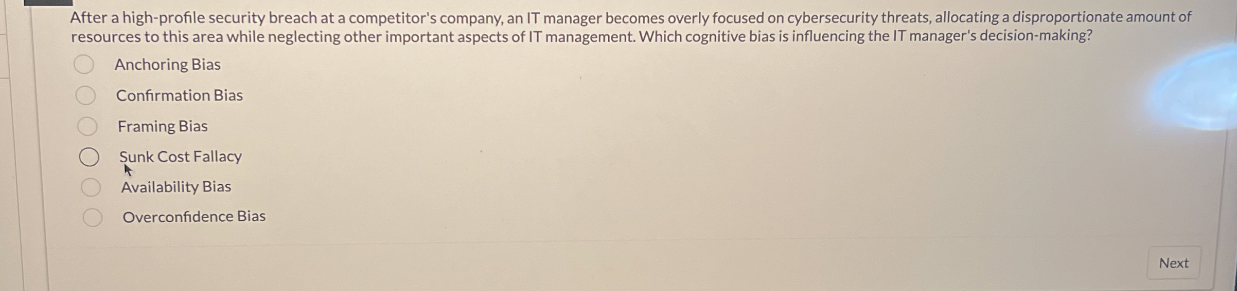  After a high-profile security breach at a competitor's company, an IT