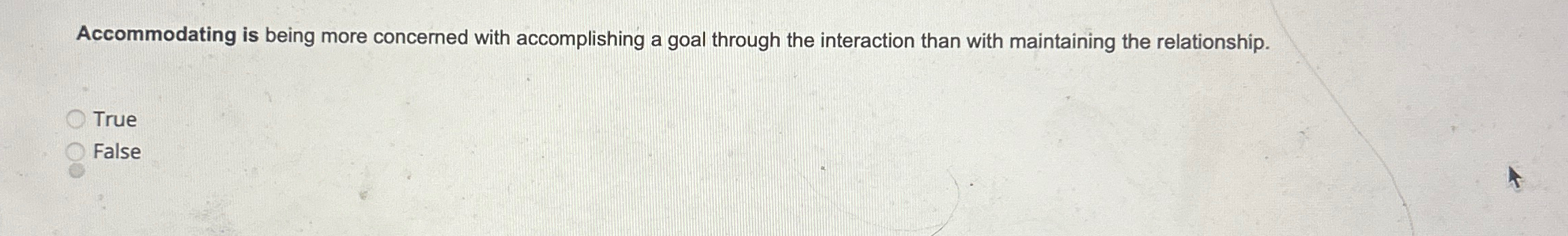  Accommodating is being more concerned with accomplishing a goal through the
