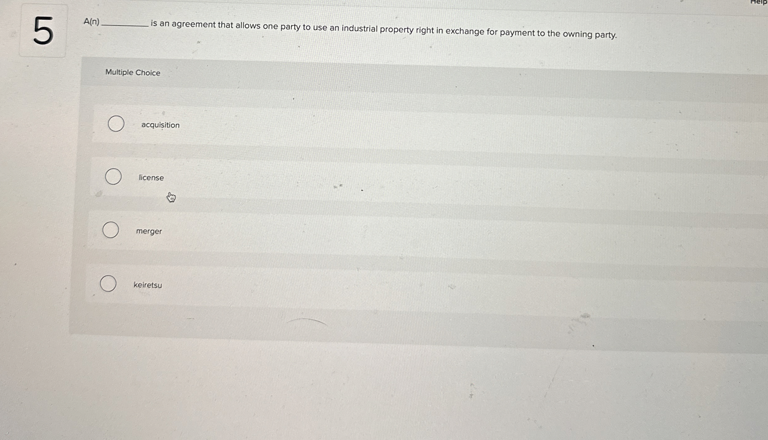  A(n) is an agreement that allows one party to use an