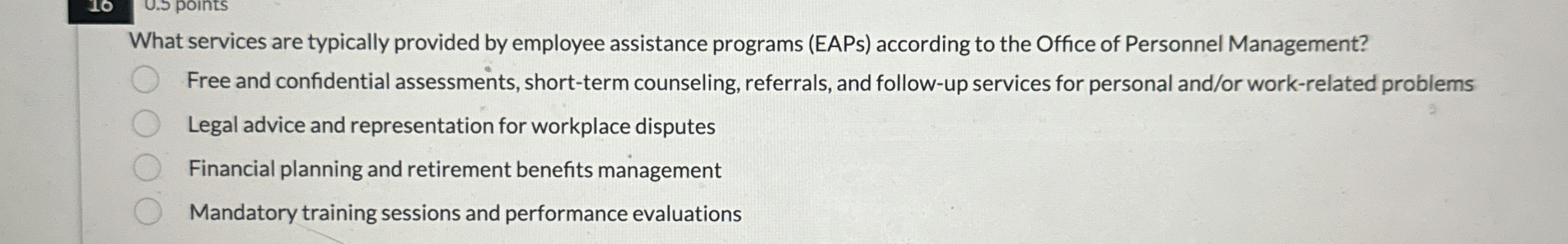  What services are typically provided by employee assistance programs (EAPs) according